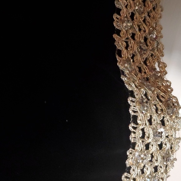 Vintage Wimpfheimer & Bro 50/60s blk velvet dress silver braid trim Sz 16 - Picture 6 of 16